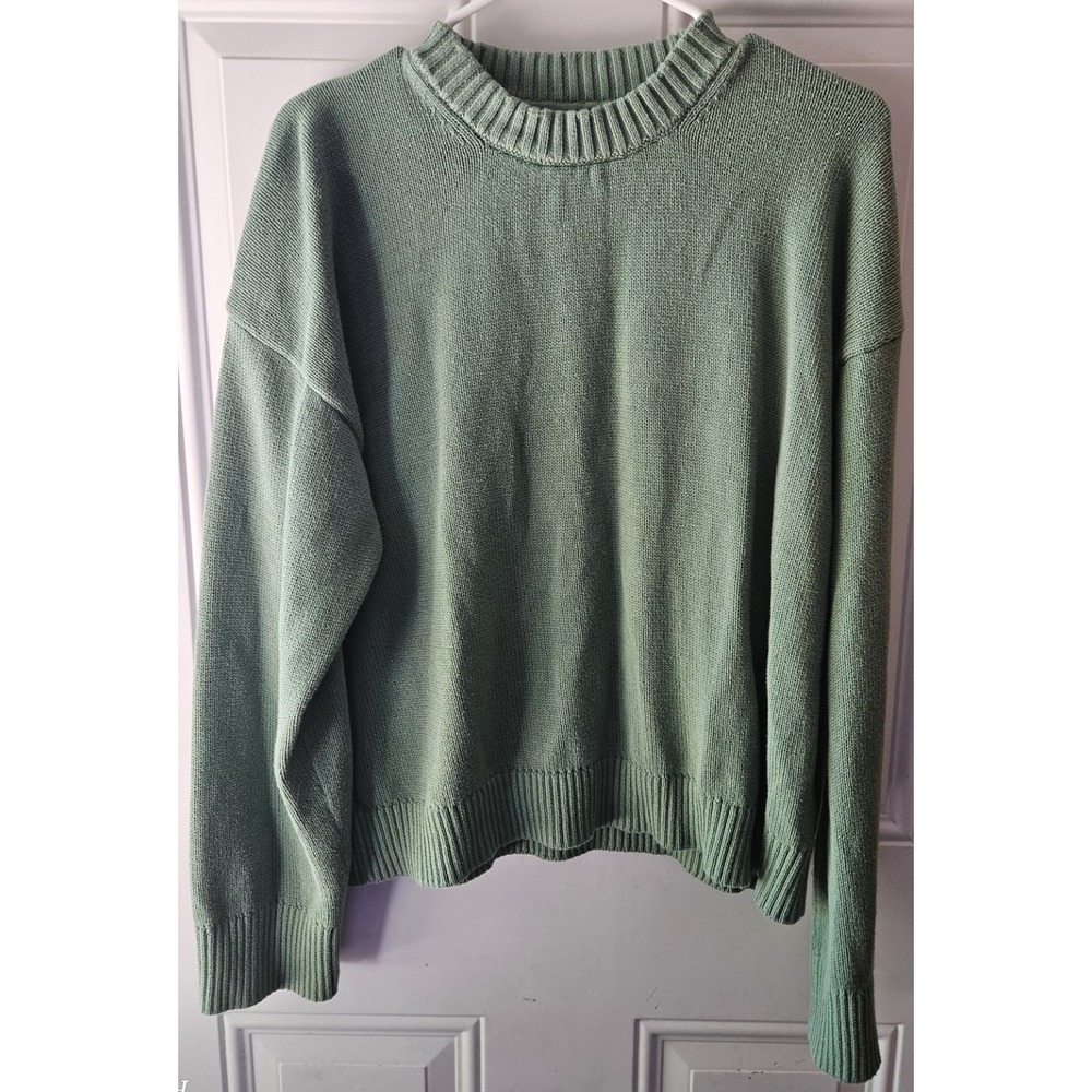 Market & Spruce Women's Green Knit Sweater Size Large Pullover